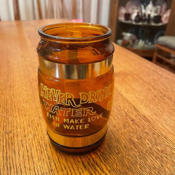 Vintage Siesta Ware Never Drink Water: Fish Make Love in Water Beer Mug - Picture 3 of 6